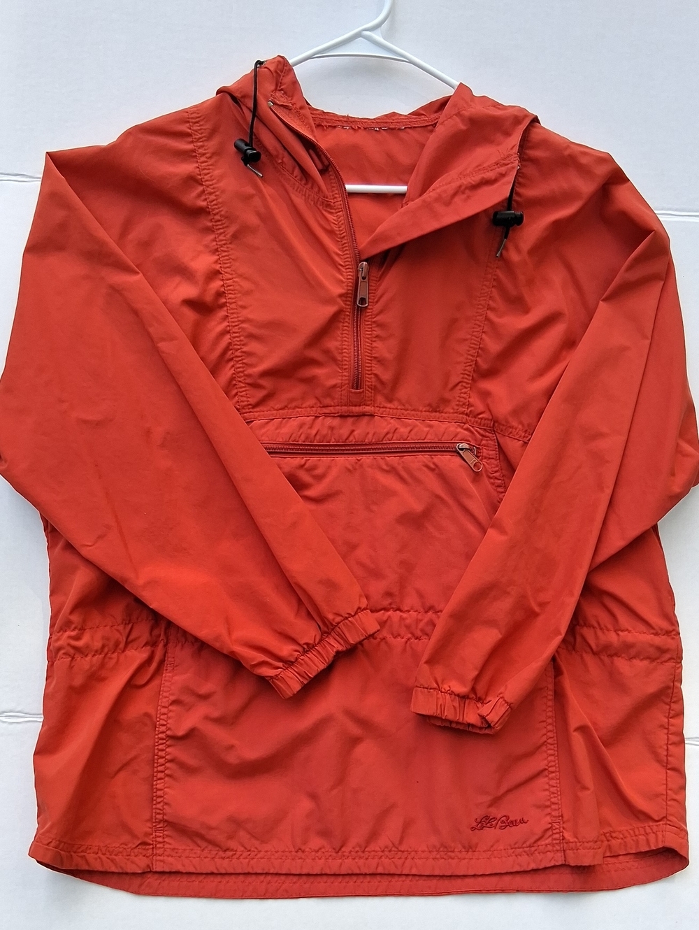 Vintage L.L Bean Anorax Jacket. Womans Large Petite. Orange.